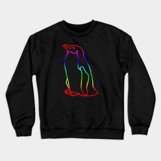 Penguin Rainbow Minimal Line Crewneck Sweatshirt